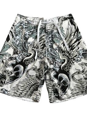 CHALC Y2K Mens Graphic Swim Trunks